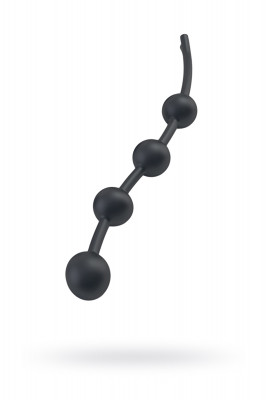 Анальные шарики Mystim Booty Garland S, электростимуляция, силикон, черные, 14 см,  3,5 см