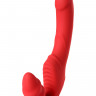 Безремневой страпон Black & Red by TOYFA с вибрацией, силикон, красный, 35 см