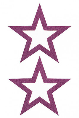 Пэстисы в форме звездочек Shots Toys Nipple Sticker Open Stars, фиолетовый арт. 10418