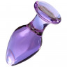 Анальная втулка Sexus Glass, стекло, фиолетовая, 10 см,  4 см