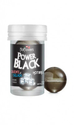 Лубрикант POWER BLACK в виде 2-х шариков с охлаждающе-разогревающим эффектом.