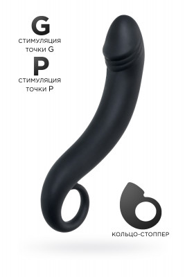 Анальный стимулятор TOYFA POPO Pleasure Dorado, водонепроницаемый, силикон, черный, 18 см,  3,5 см