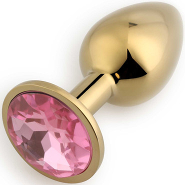 Play Secrets Rosebud Butt Plug Small, золотой/розовый. Маленькая анальная пробка с кристаллом