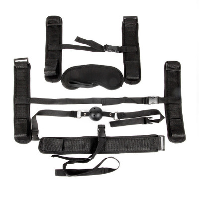 НАБОР (наручники, оковы, ошейник с поводком, кляп, маска) арт. NTB-80471