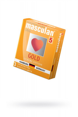 Презервативы Masculan, 5 ultra, золотые, 19 см, 5,3 см, 3 шт.(Gold № 3)