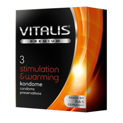 Презервативы VITALIS PREMIUM № 3 stimulation & warming - с согревающим эффектом (ширина 53 мм)