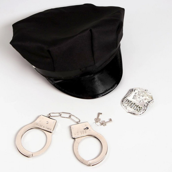 Карнавальный набор "Секс-полиция" шапка, наручники, брошь   5197022