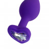 Анальная втулка Штучки-дрючки, силикон, фиолетовая, 7 см,  2 см