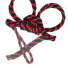 Наручники-оковы Pecado BDSM, "Узел-омега", из хлопковой веревки, черно-красные, 3,5 м