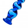 Анальная втулка Sexus Glass, стекло, синяя, 12 см,  3,5 см