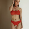 Трусики красные с доступом и бантом сзади (Easy to love). арт.6847l/xl