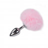 Анальная пробка Metal Anal Fluffly Plug S Pink 70372AL