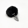 Анальная пробка Metal Anal Fluffly Twist Plug S Black 70391AL