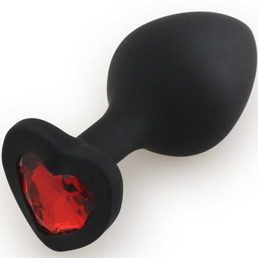 Runyu Silicone Butt Plug Heart Shape Medium, черный/красный арт. 29953