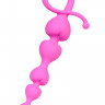 Анальная цепочка Штучки-дрючки, силикон, розовая, 18,5 см,  3,1 см