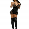 Боди SABRINA из материала Wetlook с интимным доступом и открытым декольте, черное, L