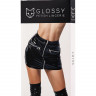 Юбка Glossy Billie из материала Wetlook, черный, S