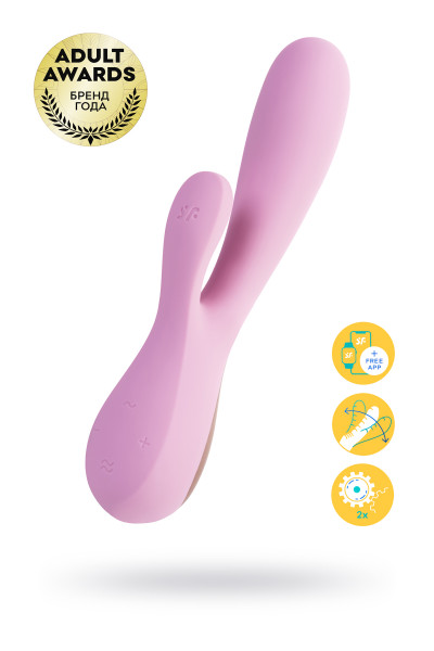 Нереалистичный вибратор Satisfyer Mono Flex, силикон, розовый, 20,4 см.