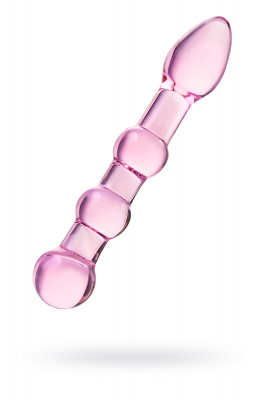 Двусторонний фаллоимитатор Sexus Glass, стекло, розовый, 18 см