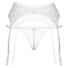 Пояс для чулок и стринги SoftLine Collection кружевные, белый, M/L