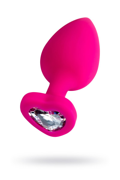 Анальная втулка ToDo by Toyfa Diamond Heart, силикон, розовая, 9,5 см,  4 см