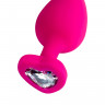 Анальная втулка ToDo by Toyfa Diamond Heart, силикон, розовая, 9,5 см,  4 см