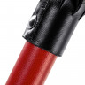 Плеть Pecado BDSM, красная рукоять, чёрные хлысты, натуральная кожа
