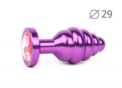 Втулка анальная "violet plug small" (фиолетовая), l 71 мм d 29 мм, вес 60г, цвет кристалла розовый арт. av-02-s