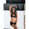 Комплект Glossy Brianna из материала Wetlook, черный, S