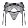 Пояс для чулок и стринги кружевные SoftLine Collection, черный, S/M