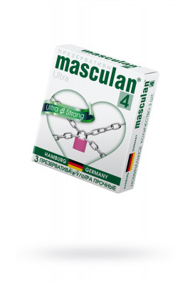 Презервативы Masculan, ultra 4, ультрапрочные, 19 см, 5,3 см, 3 шт. (Ultra Safe №3)