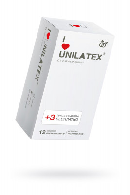 Презервативы Unilatex, natural ultrathin, ультратонкие, 19 см, 5,4 см, 15 шт.