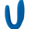 Многофункциональный стимулятор для пар Satisfyer Partner Whale, силикон, голубой, 17 см.