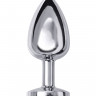 Анальная втулка Metal by TOYFA, металл, серебряная, с рубиновым кристаллом, 10 см,  4 см, 360 г