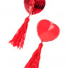Пэстис Erolanta Cora, в форме сердец, с кисточками, красные
