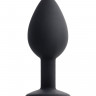 Анальная втулка POPO Pleasure by TOYFA со стразом S, силикон, черная, 7,2 см,  2,8 см, 25 г