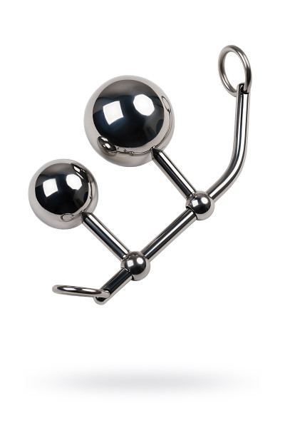 Стринги TOYFA Metal с двумя шарами, серебряные