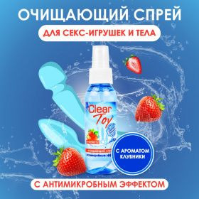 Очищающий спрей "CLEAR TOYS STRAWBERRY" с антимикробным эффектом, 100 мл