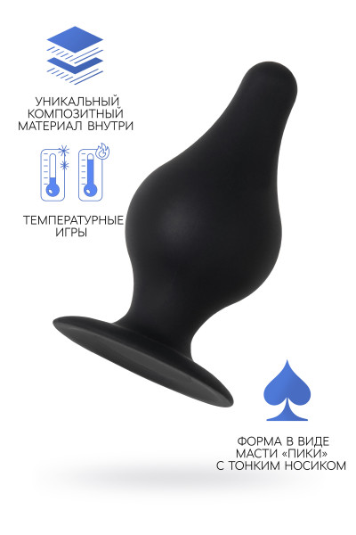 Анальная втулка Erotist Spade XS, сайлекспан, чёрный, 6,5 см