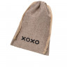 Мешочек XOXO, текстиль, коричневый, 18*12,5 см