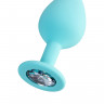 Анальная втулка ToDo by Toyfa Brilliant, силикон, голубая, 8 см,  3 см, 50 г