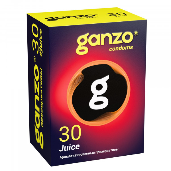 ПРЕЗЕРВАТИВЫ GANZO JUICE № 30 BLACK EDITION (Ароматизированные: ваниль, ежевика, тутти-фрутти)