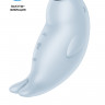 Вакуумный стимулятор клитора с вибрацией Satisfyer Seal You Soon, силикон, голубой, 11 см