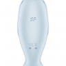 Вакуумный стимулятор клитора с вибрацией Satisfyer Seal You Soon, силикон, голубой, 11 см
