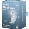 Вакуумный стимулятор клитора с вибрацией Satisfyer Seal You Soon, силикон, голубой, 11 см