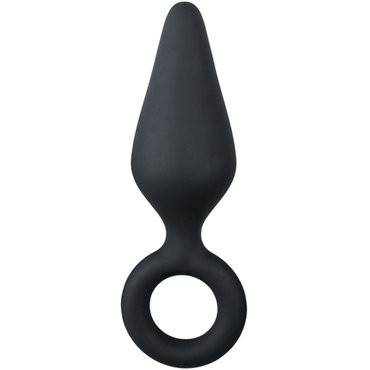 Easytoys Buttplug With Pull Ring Large, черный. Анальная пробка с кольцом  арт.52718
