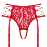 Rediosa garter belt пояс с открытой ластовицей красный, S/M арт.32514