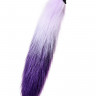 Анальная втулка с бело-фиолетовым хвостом POPO Pleasure by TOYFA, S, силикон, черная, 45 см,  2,7 с