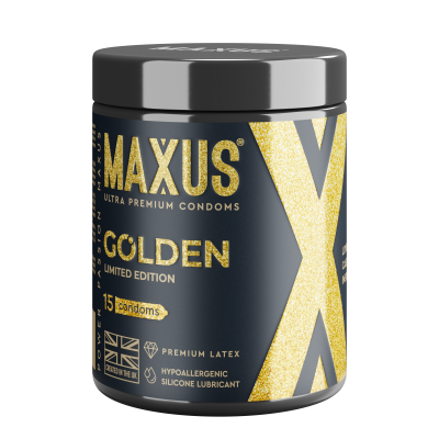 ПРЕЗЕРВАТИВЫ MAXUS GOLDEN № 15 LIMITED EDITION (гладкие) в кейсе, арт. 0901-197
