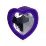 Анальная втулка ToDo by Toyfa Diamond Heart, силикон, фиолетовая, 7 см,  2 см, 18 г